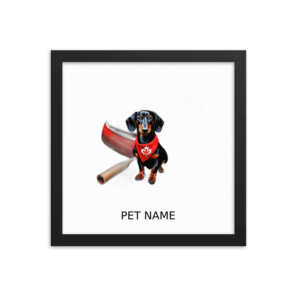 PugMug Custom Black Dachshund Framed Print with Your Pet’s Name