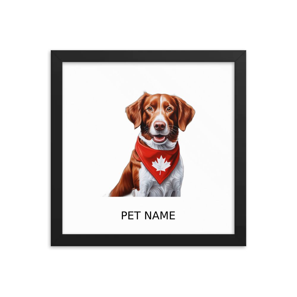 PugMug Custom Brittany Dog Framed Print with Your Pet’s Name
