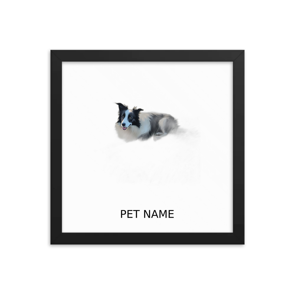 PugMug Custom Border Collie Framed Print with Your Pet’s Name