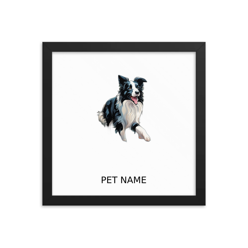 PugMug Custom Border Collie Framed Print with Your Pet’s Name