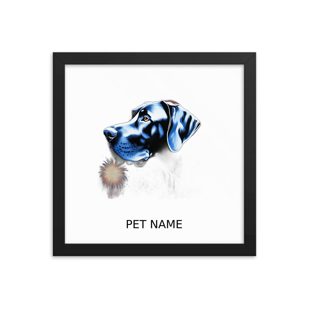 PugMug Custom Great Dane Framed Print with Your Pet’s Name