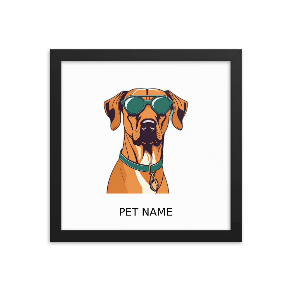 PugMug Custom Rhodesian Ridgeback Framed Print with Your Pet’s Name