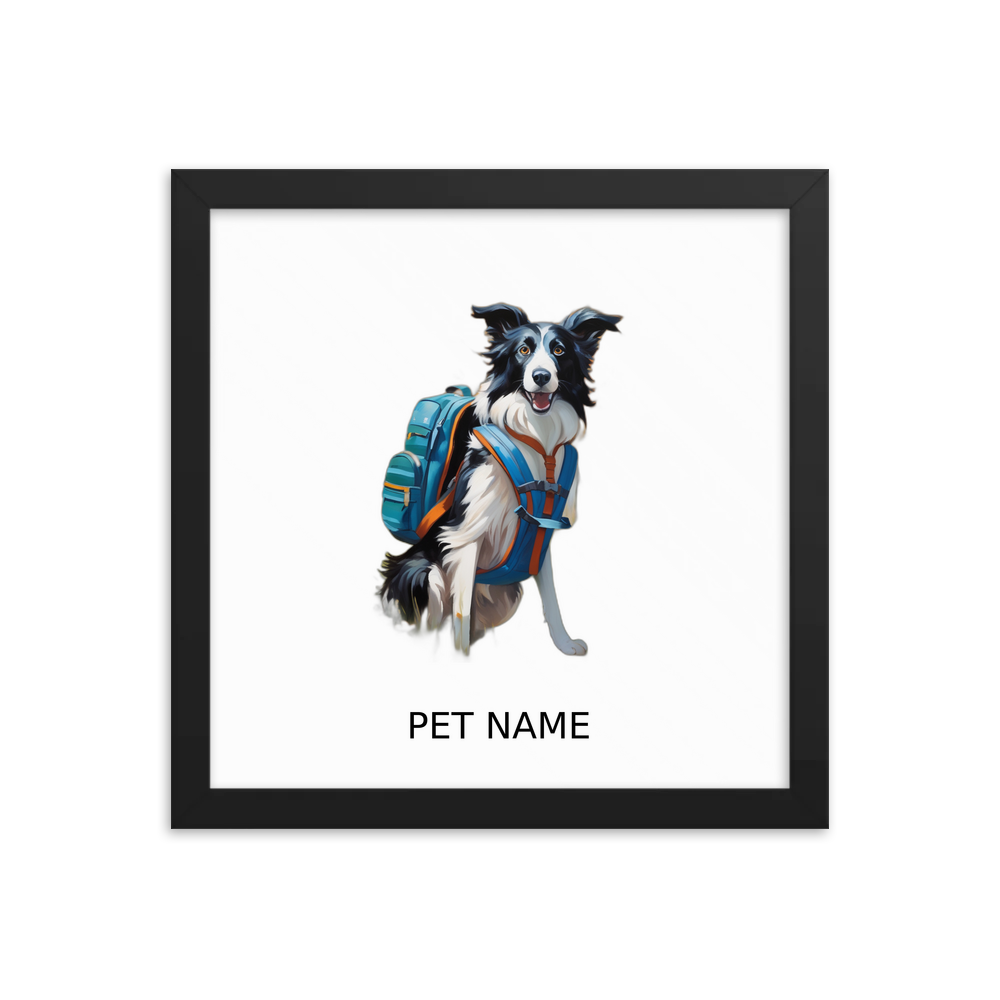 PugMug Custom Border Collie Framed Print with Your Pet’s Name