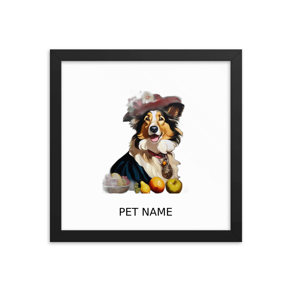 PugMug Custom Collie Framed Print with Your Pet’s Name