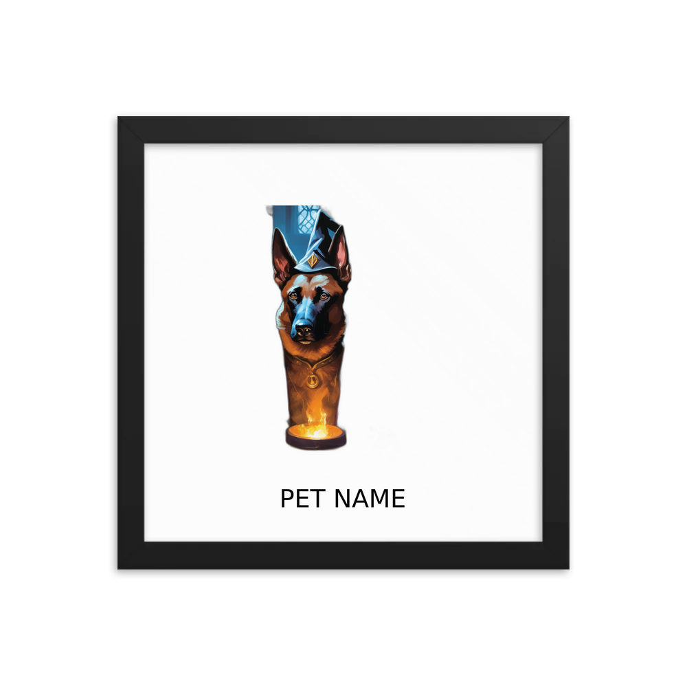 PugMug Custom Belgian Malinois Framed Print with Your Pet’s Name