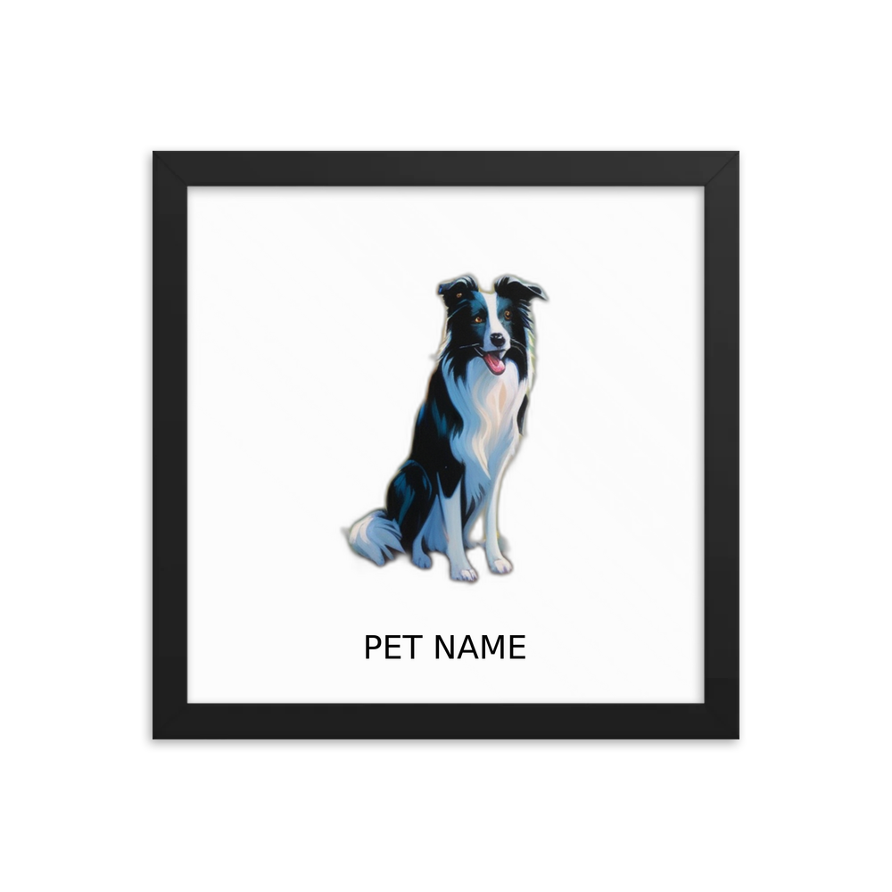 PugMug Custom Border Collie Framed Print with Your Pet’s Name