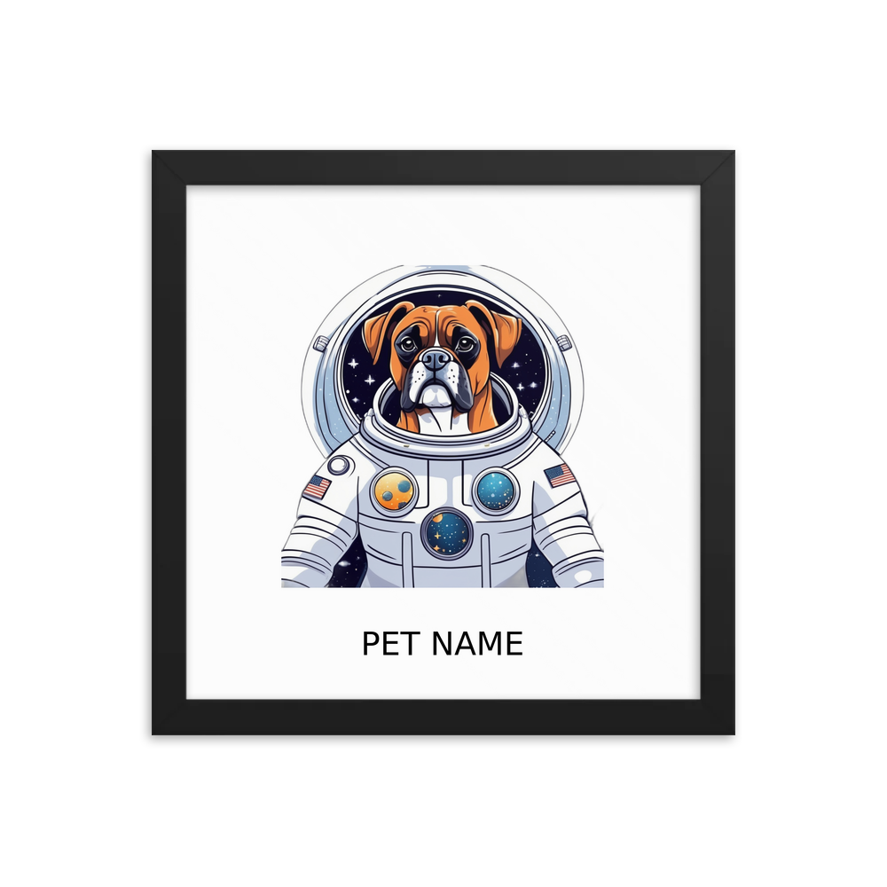 PugMug Custom Boxer Dog Framed Print with Your Pet’s Name