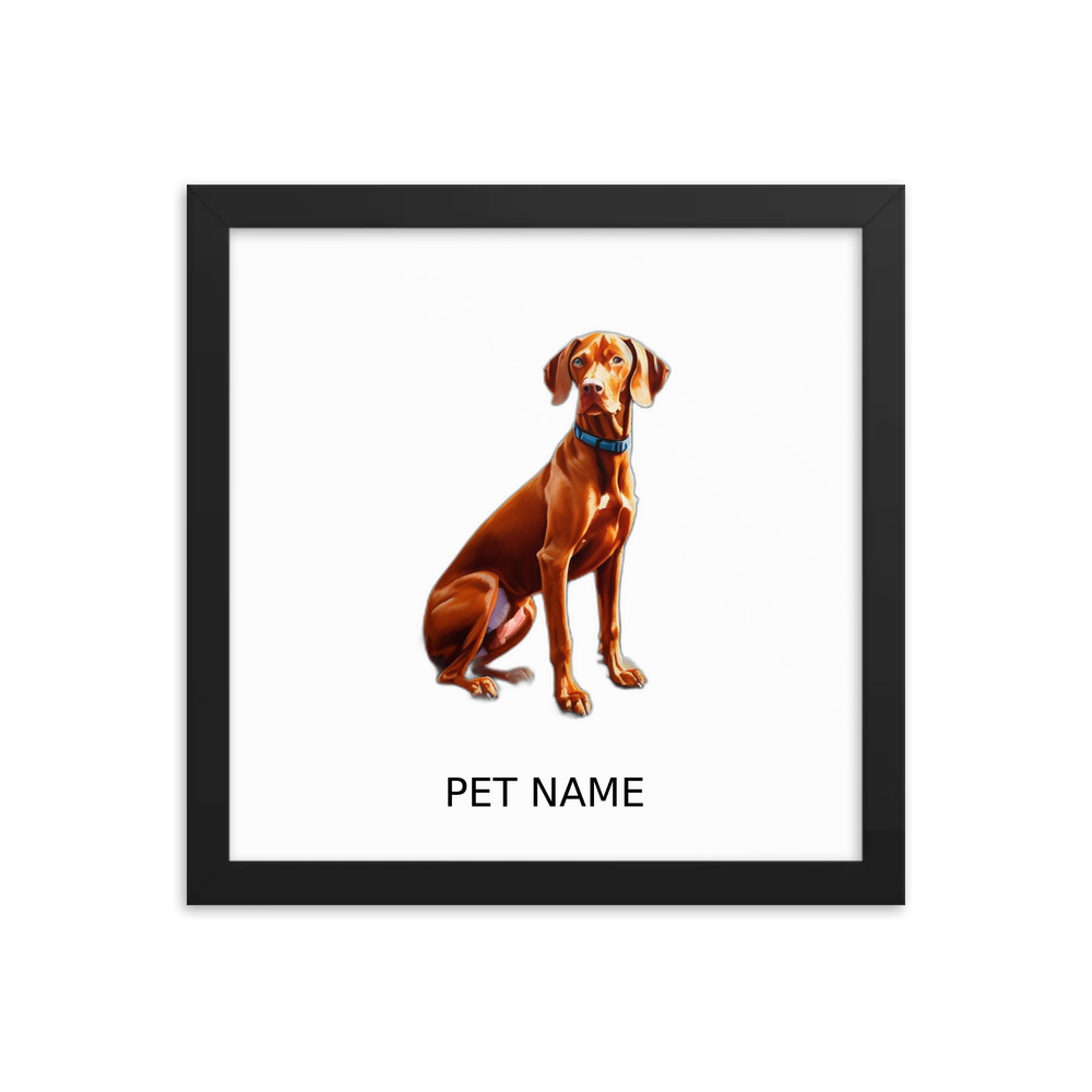 PugMug Custom Vizsla Framed Print with Your Pet’s Name