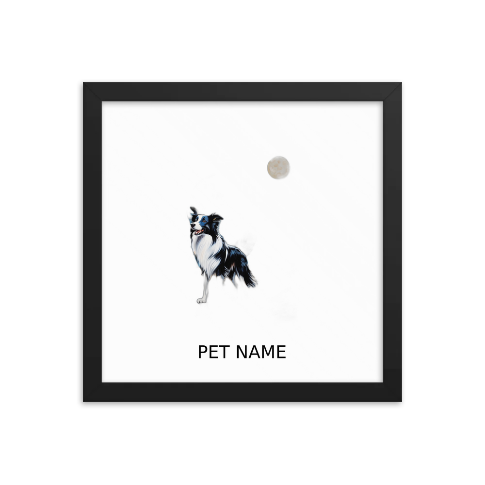 PugMug Custom Border Collie Framed Print with Your Pet’s Name