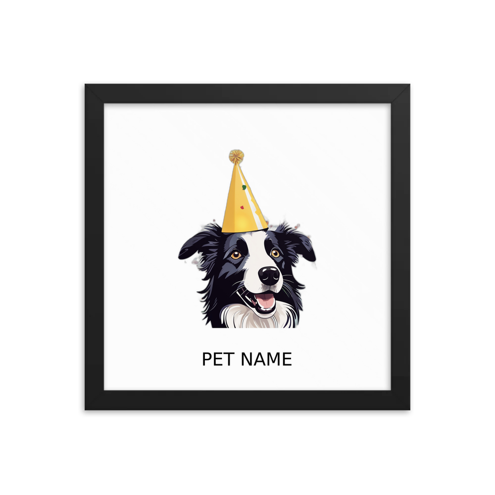 PugMug Custom Border Collie Framed Print with Your Pet’s Name