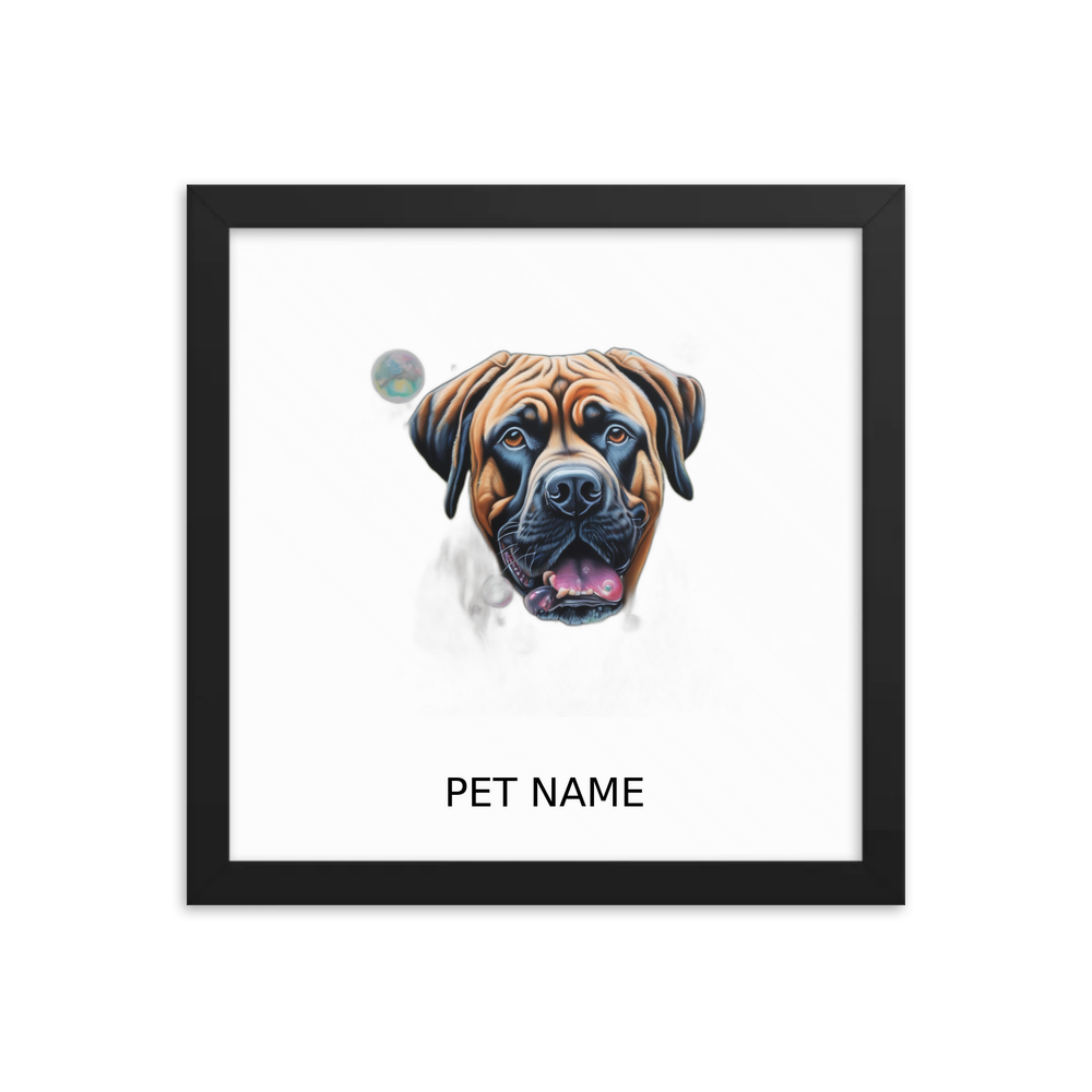 PugMug Custom Mastiff Framed Print with Your Pet’s Name