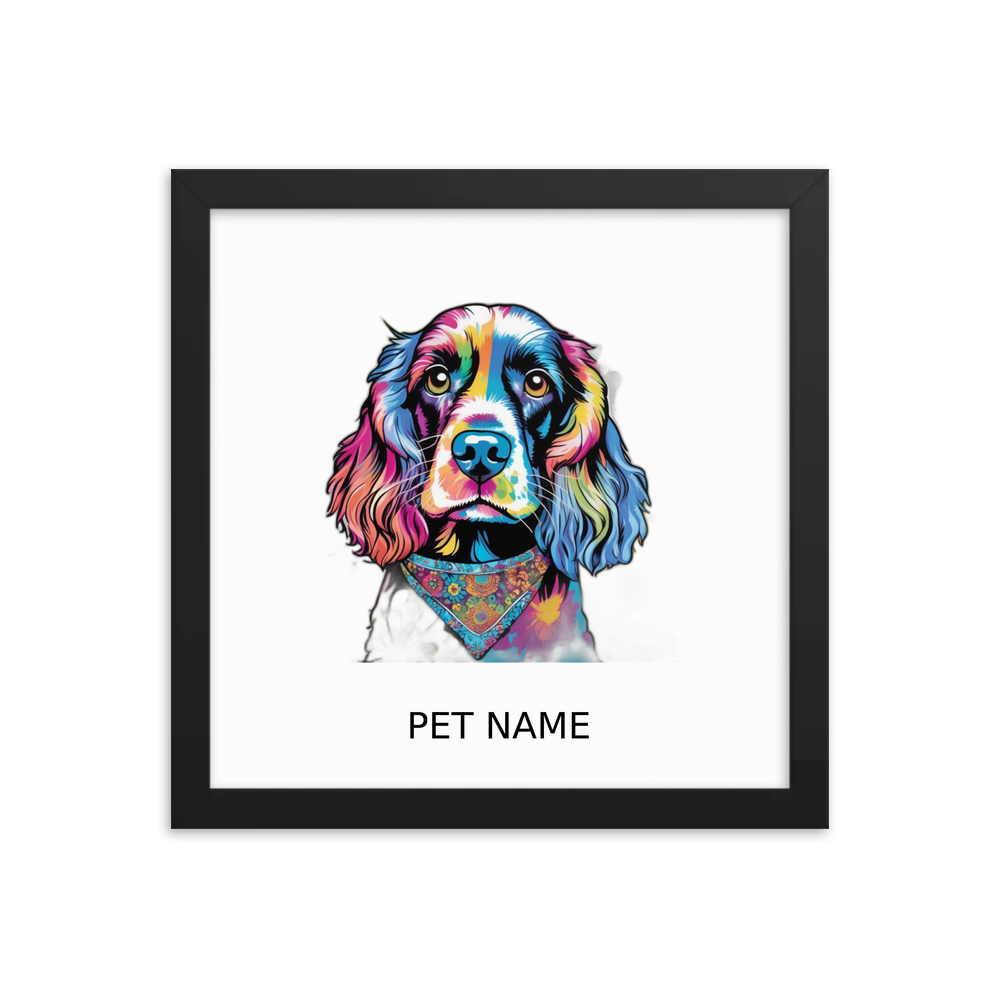 PugMug Custom Cocker Spaniel Framed Print with Your Pet’s Name
