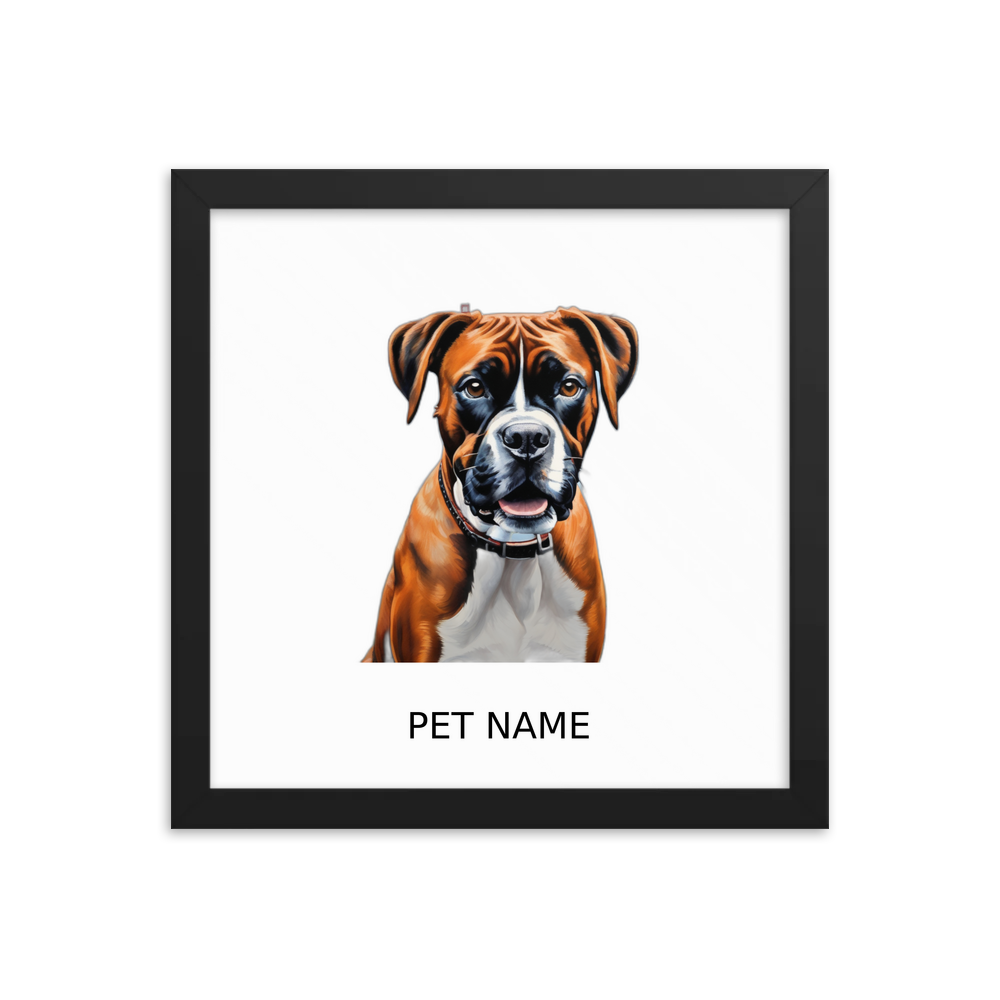 PugMug Custom Boxer Dog Framed Print with Your Pet’s Name