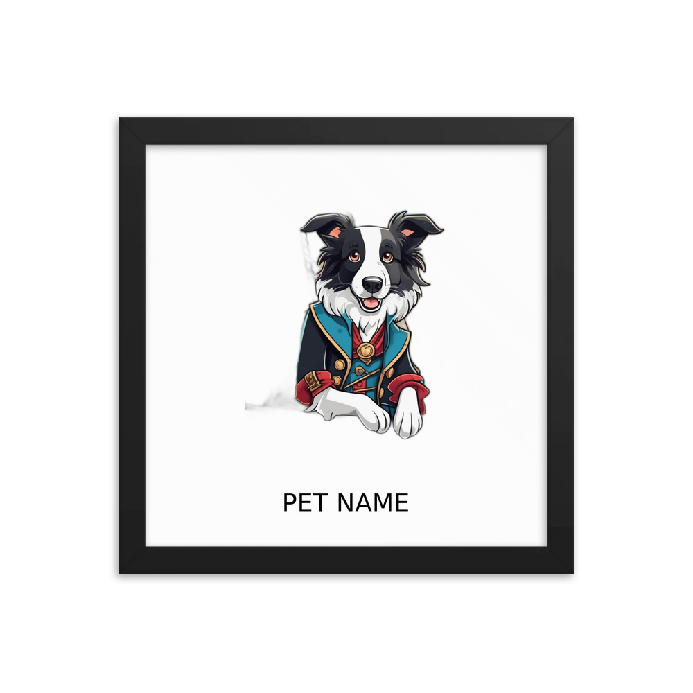 PugMug Custom Border Collie Framed Print with Your Pet’s Name