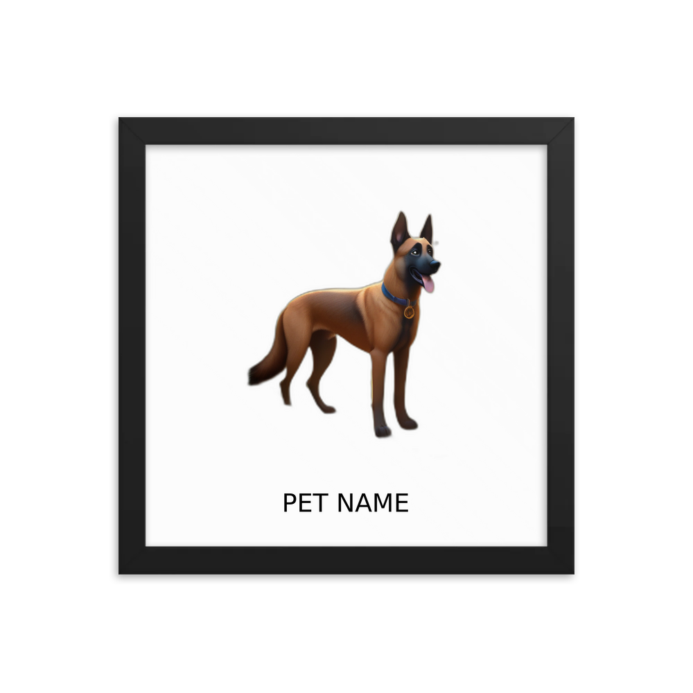PugMug Custom Belgian Malinois Framed Print with Your Pet’s Name