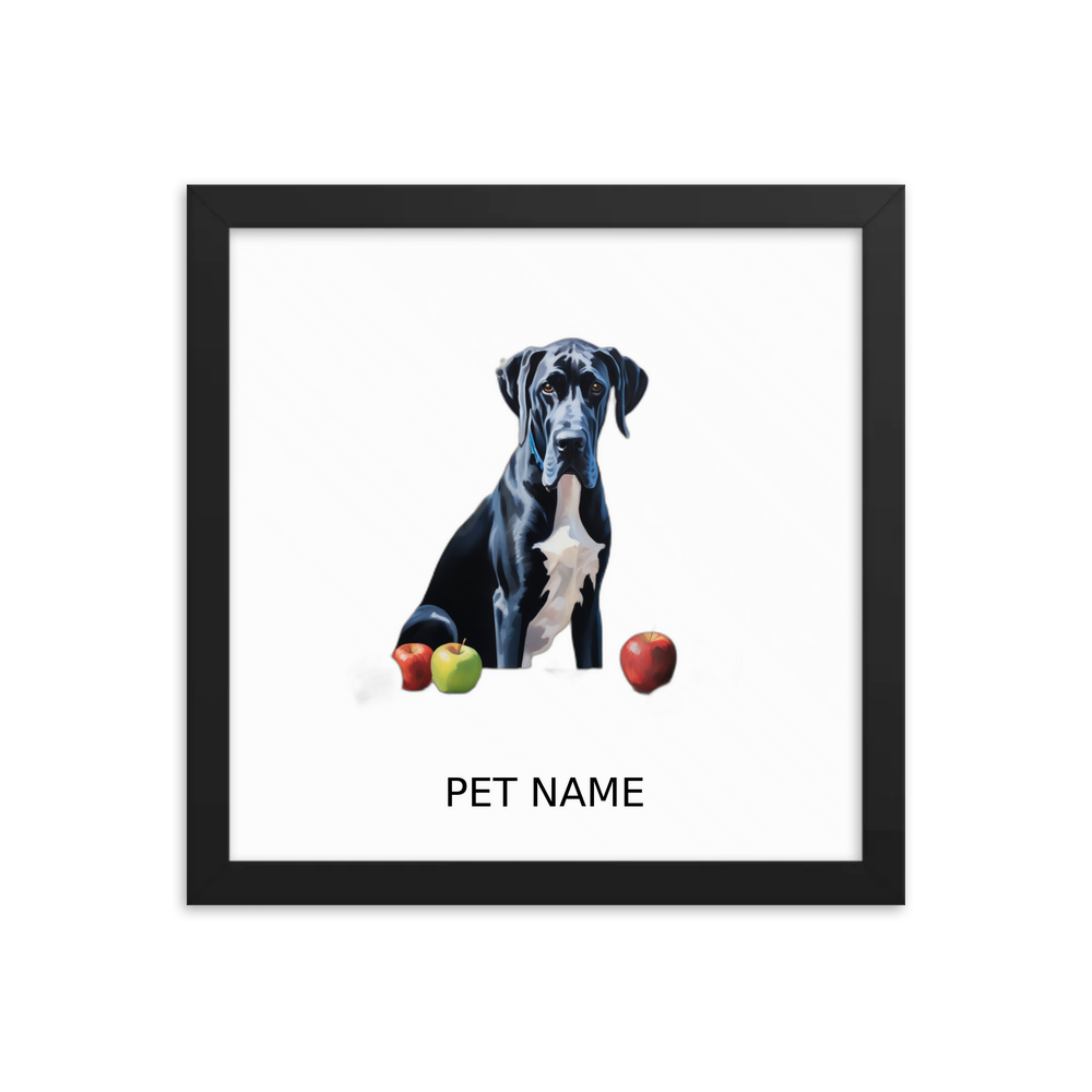 PugMug Custom Great Dane Framed Print with Your Pet’s Name