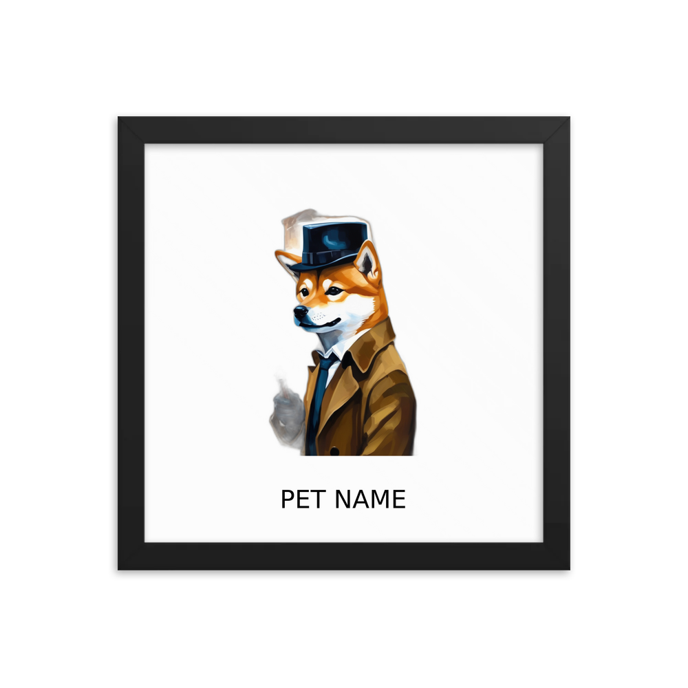 PugMug Custom Shiba Inu Framed Print with Your Pet’s Name