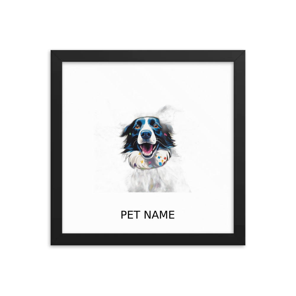 PugMug Custom Border Collie Framed Print with Your Pet’s Name
