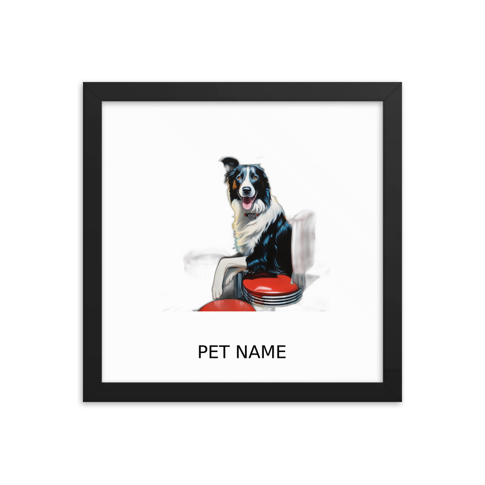 PugMug Custom Border Collie Framed Print with Your Pet’s Name