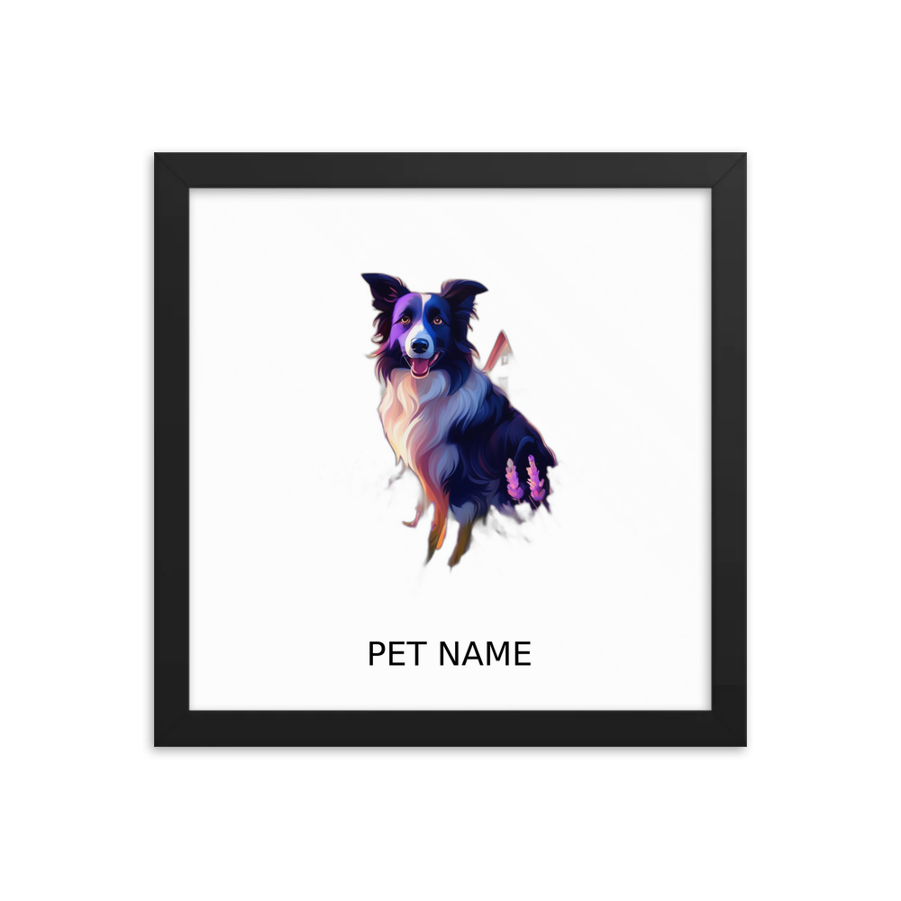 PugMug Custom Border Collie Framed Print with Your Pet’s Name