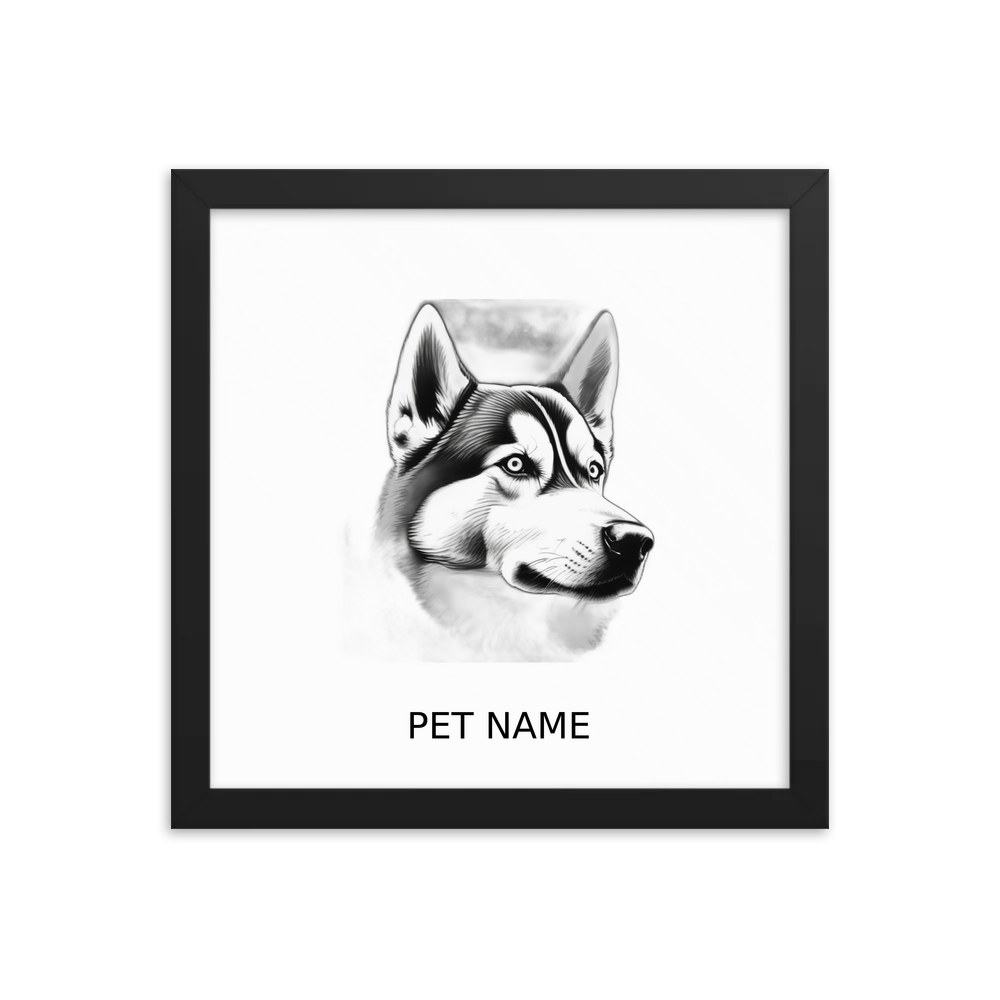 PugMug Custom Siberian Husky Framed Print with Your Pet’s Name