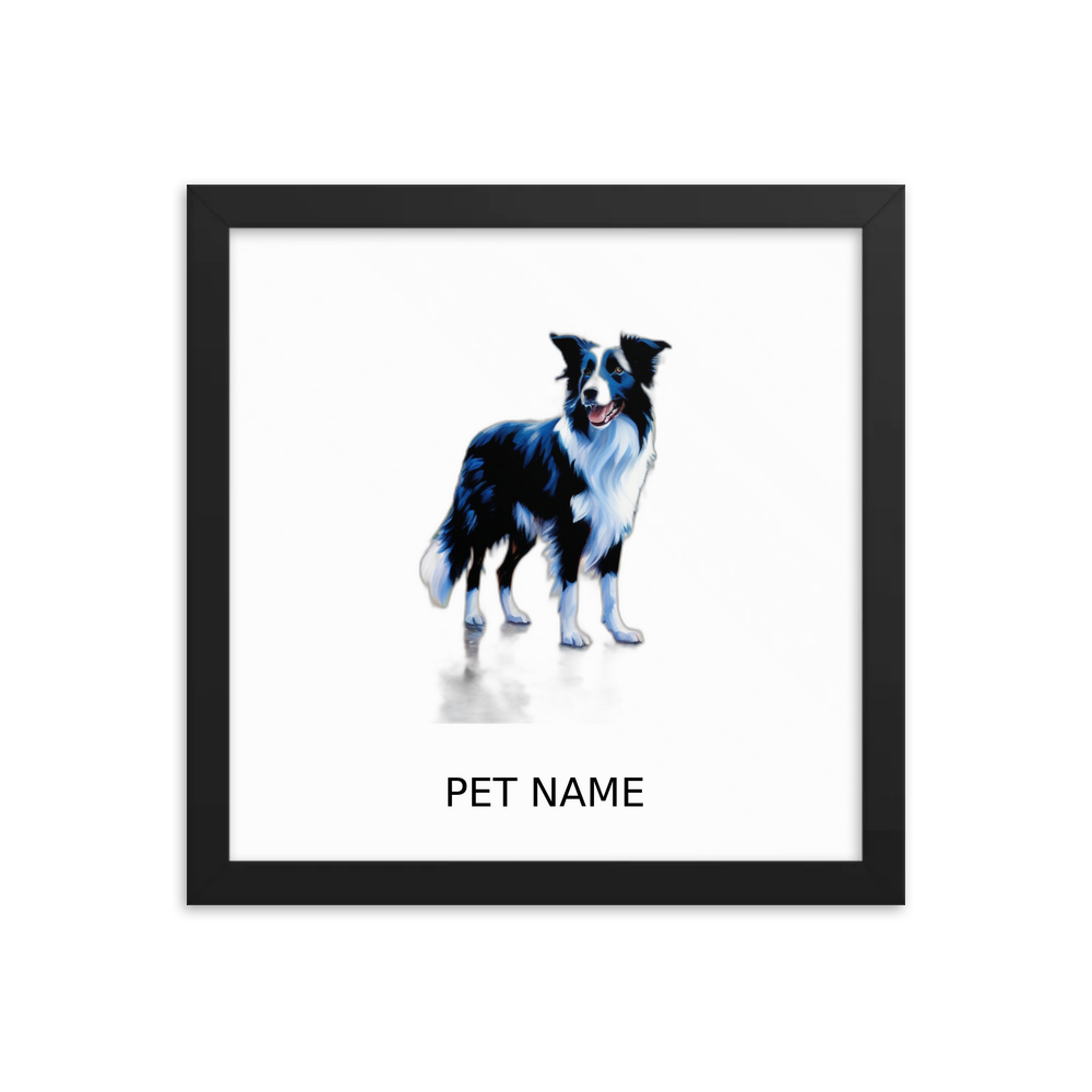 PugMug Custom Border Collie Framed Print with Your Pet’s Name