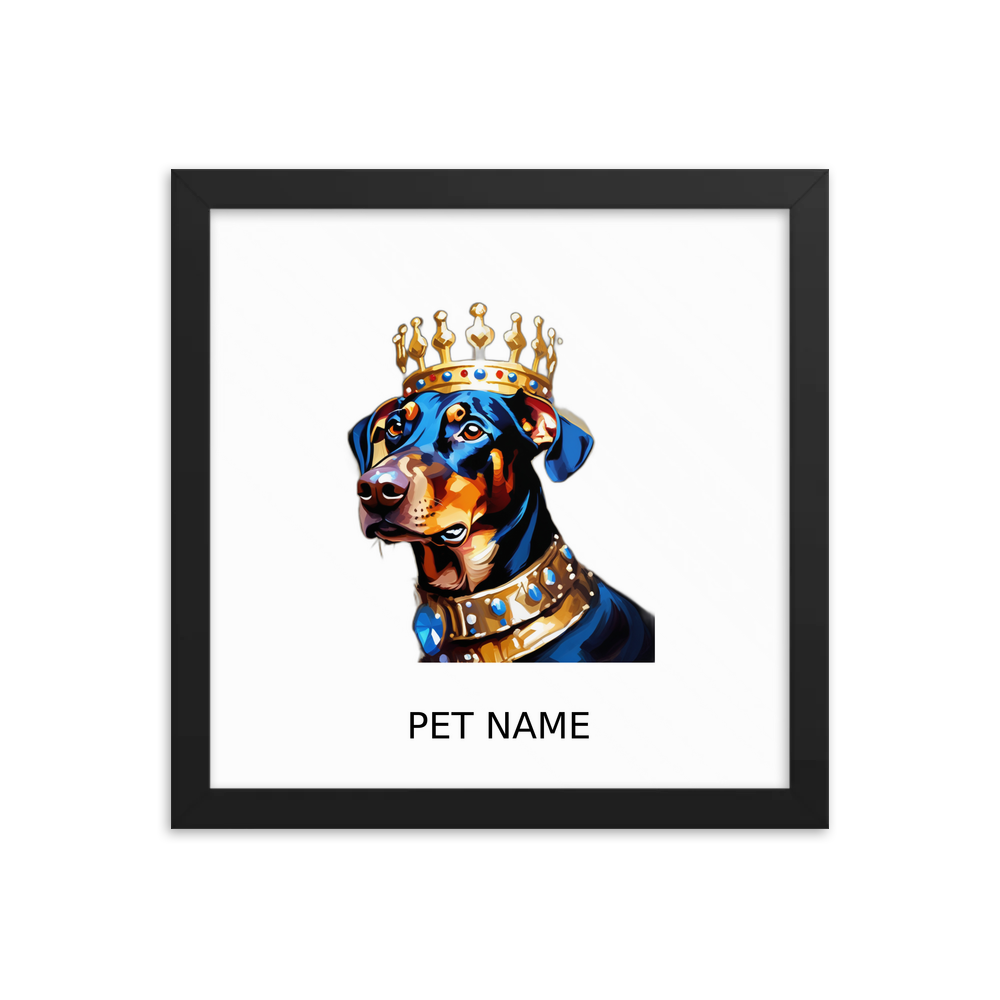 PugMug Custom Doberman Pinscher Framed Print with Your Pet’s Name