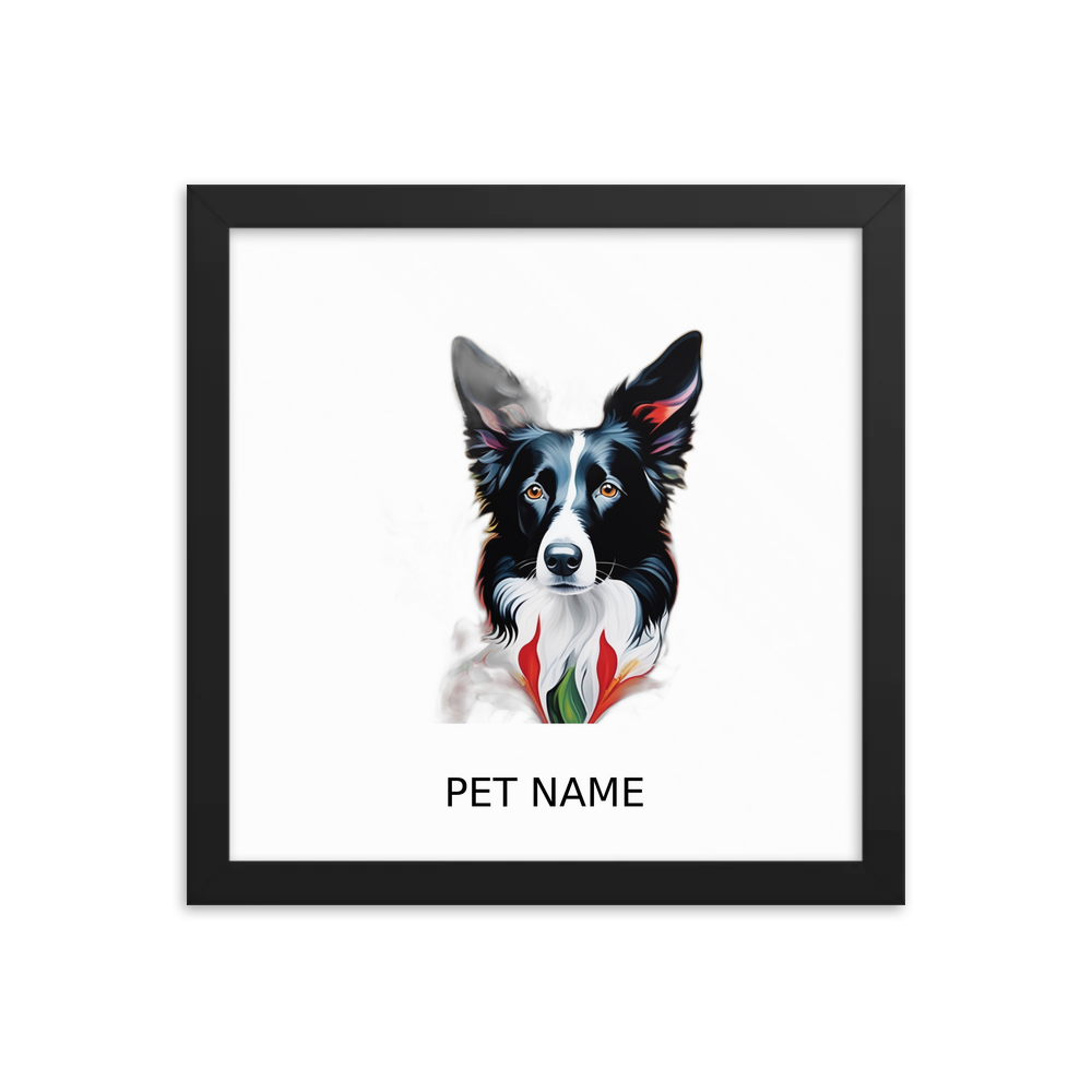 PugMug Custom Border Collie Framed Print with Your Pet’s Name