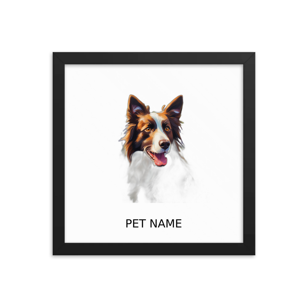 PugMug Custom Border Collie Framed Print with Your Pet’s Name
