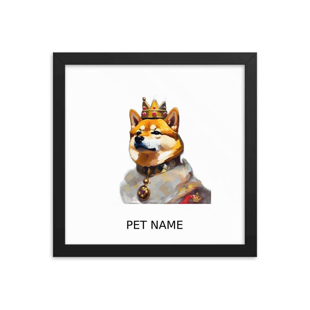 PugMug Custom Shiba Inu Framed Print with Your Pet’s Name