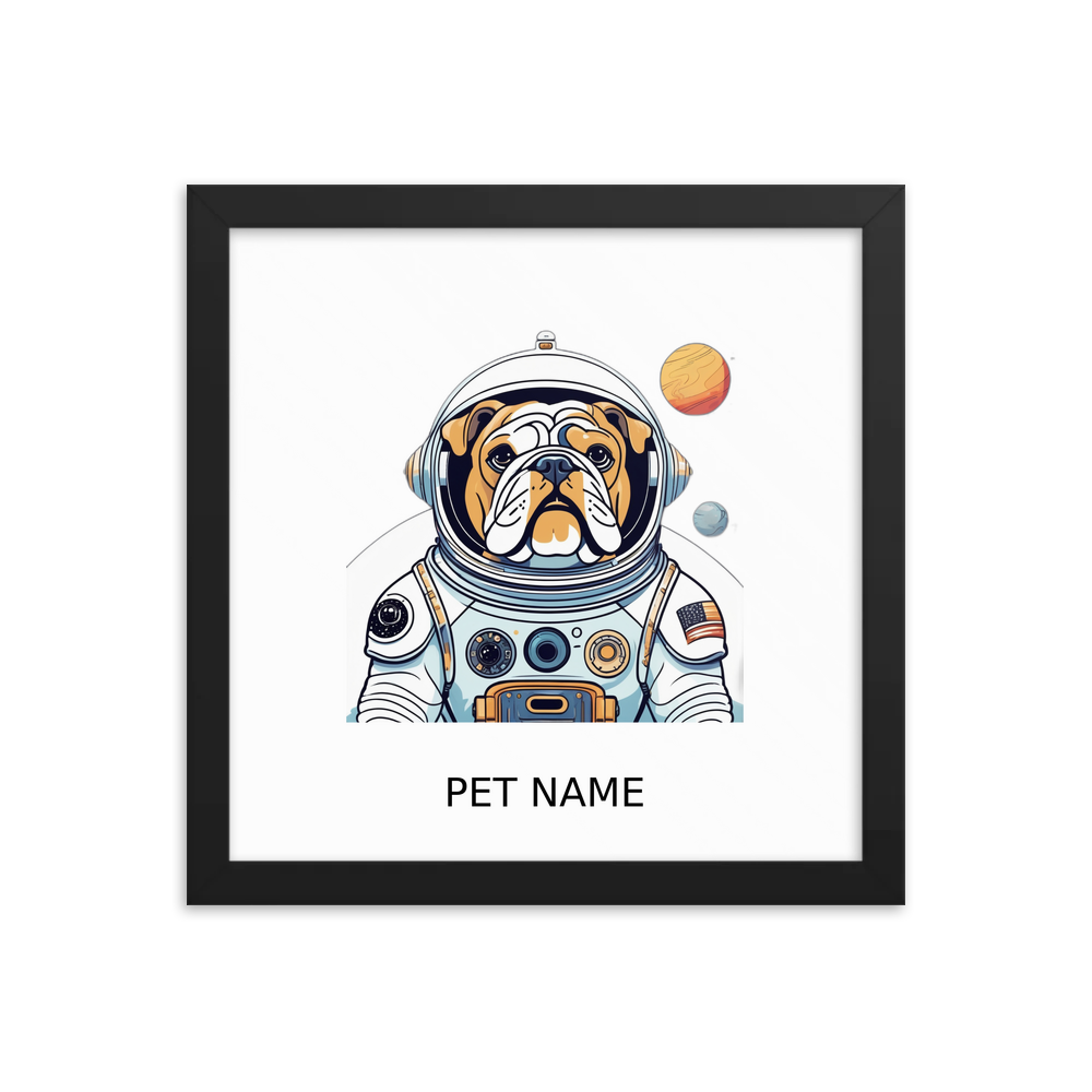 PugMug Custom Bulldog Framed Print with Your Pet’s Name