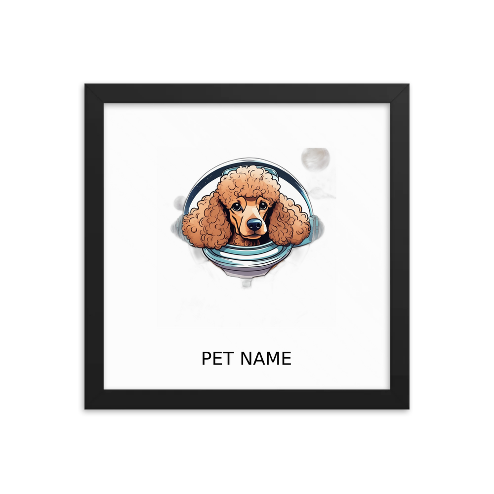 PugMug Custom Tan Poodle Framed Print with Your Pet’s Name