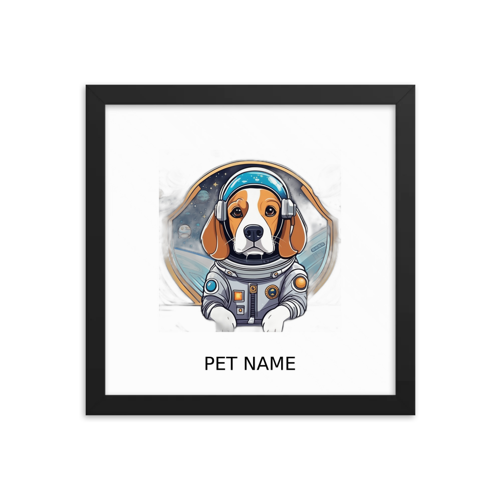 PugMug Custom Beagle Framed Print with Your Pet’s Name