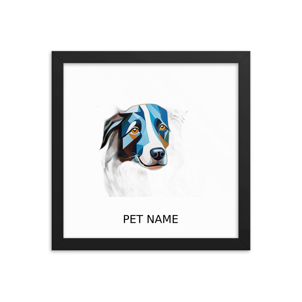 PugMug Custom Border Collie Framed Print with Your Pet’s Name