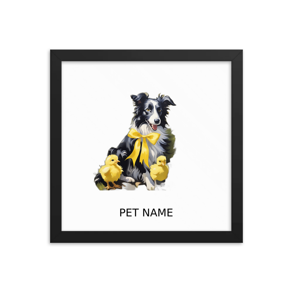 PugMug Custom Border Collie Framed Print with Your Pet’s Name