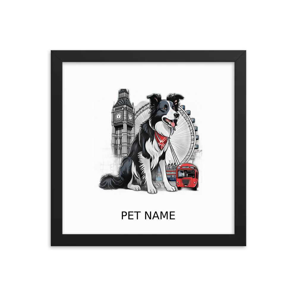 PugMug Custom Border Collie Framed Print with Your Pet’s Name