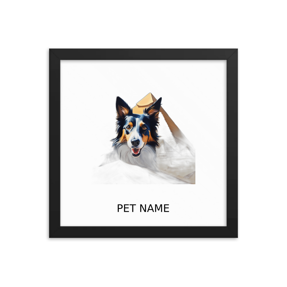 PugMug Custom Border Collie Framed Print with Your Pet’s Name