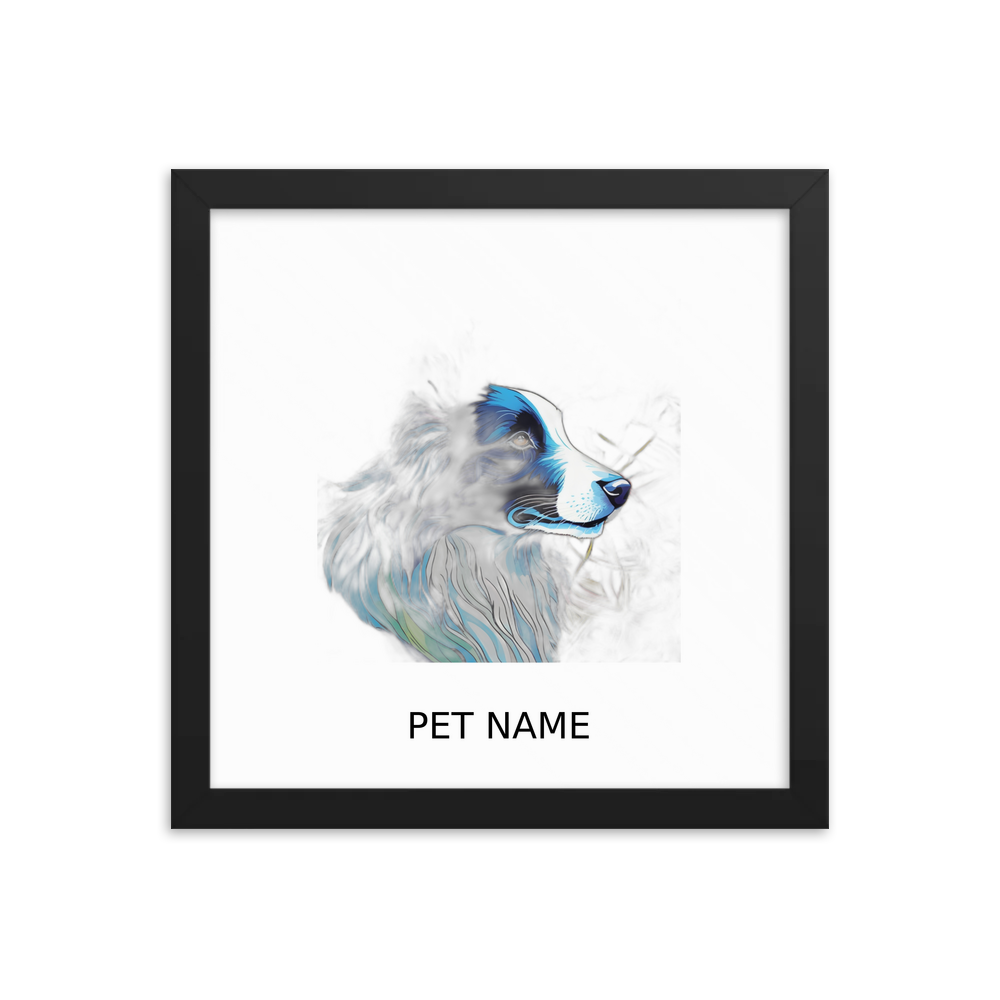 PugMug Custom Border Collie Framed Print with Your Pet’s Name