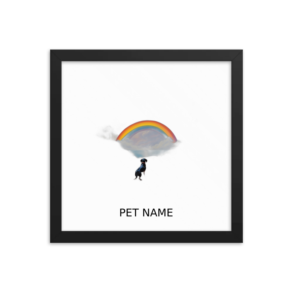 PugMug Custom Black Dachshund Framed Print with Your Pet’s Name