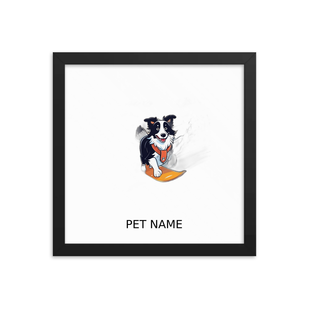 PugMug Custom Border Collie Framed Print with Your Pet’s Name