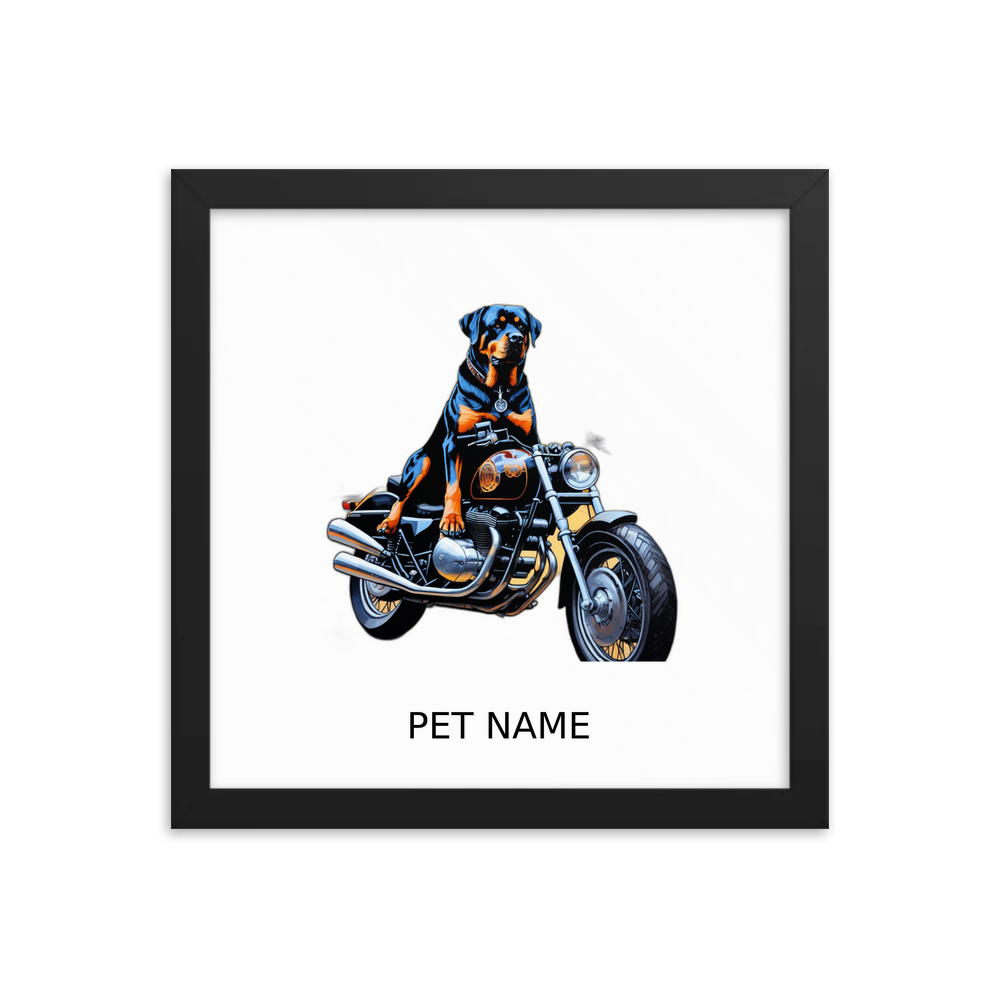 PugMug Custom Rottweiler Framed Print with Your Pet’s Name