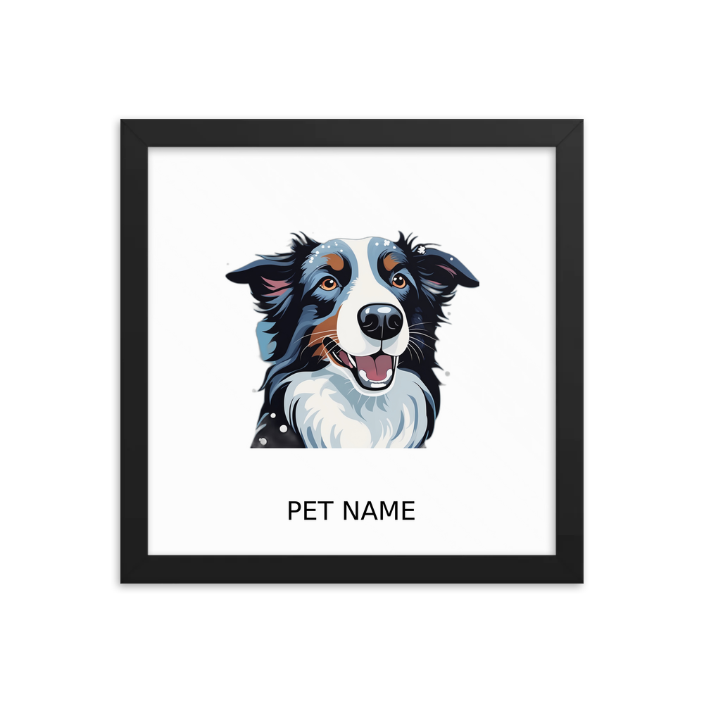 PugMug Custom Border Collie Framed Print with Your Pet’s Name