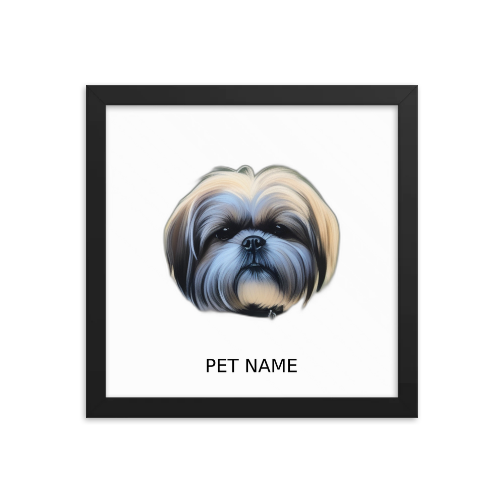 PugMug Custom Shih Tzu Framed Print with Your Pet’s Name