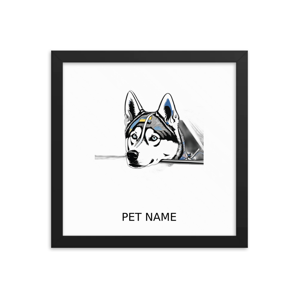 PugMug Custom Siberian Husky Framed Print with Your Pet’s Name