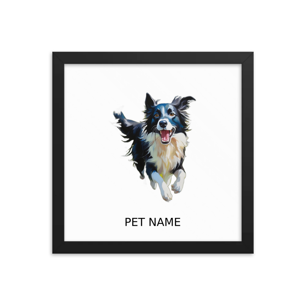 PugMug Custom Border Collie Framed Print with Your Pet’s Name