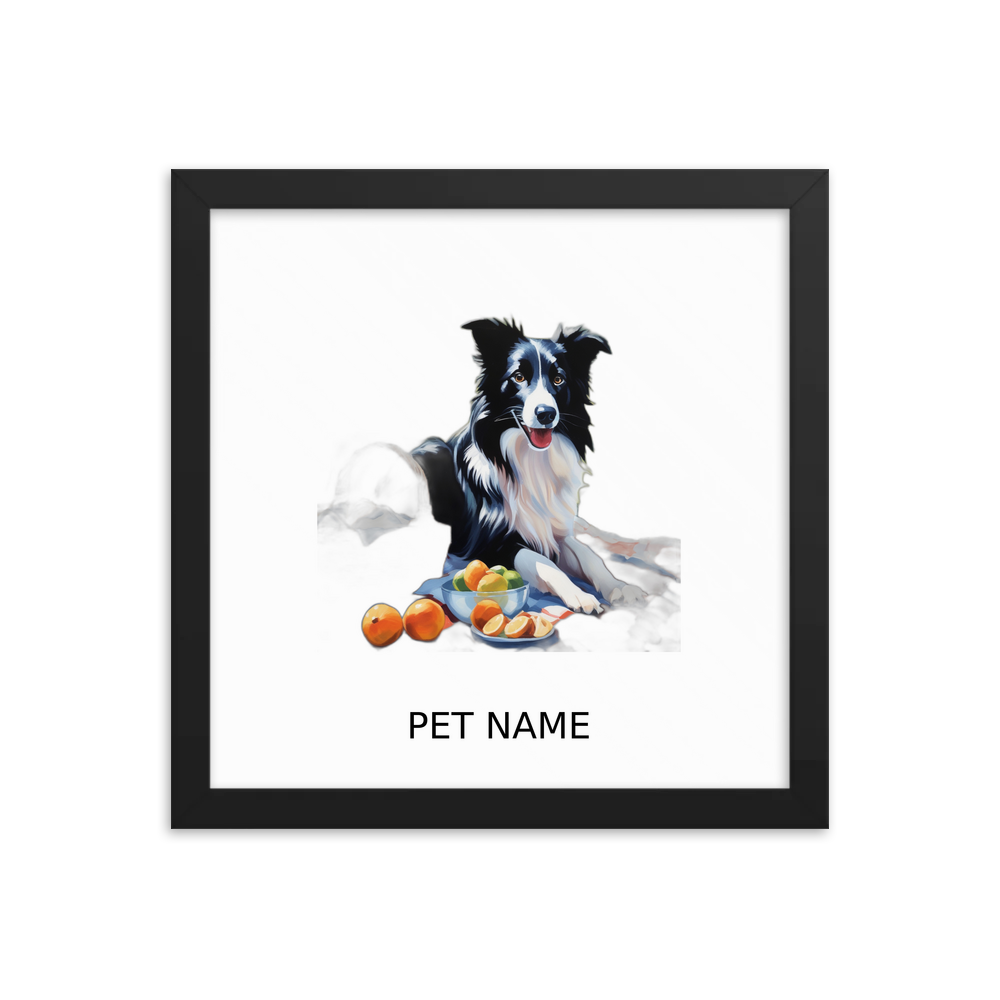 PugMug Custom Border Collie Framed Print with Your Pet’s Name