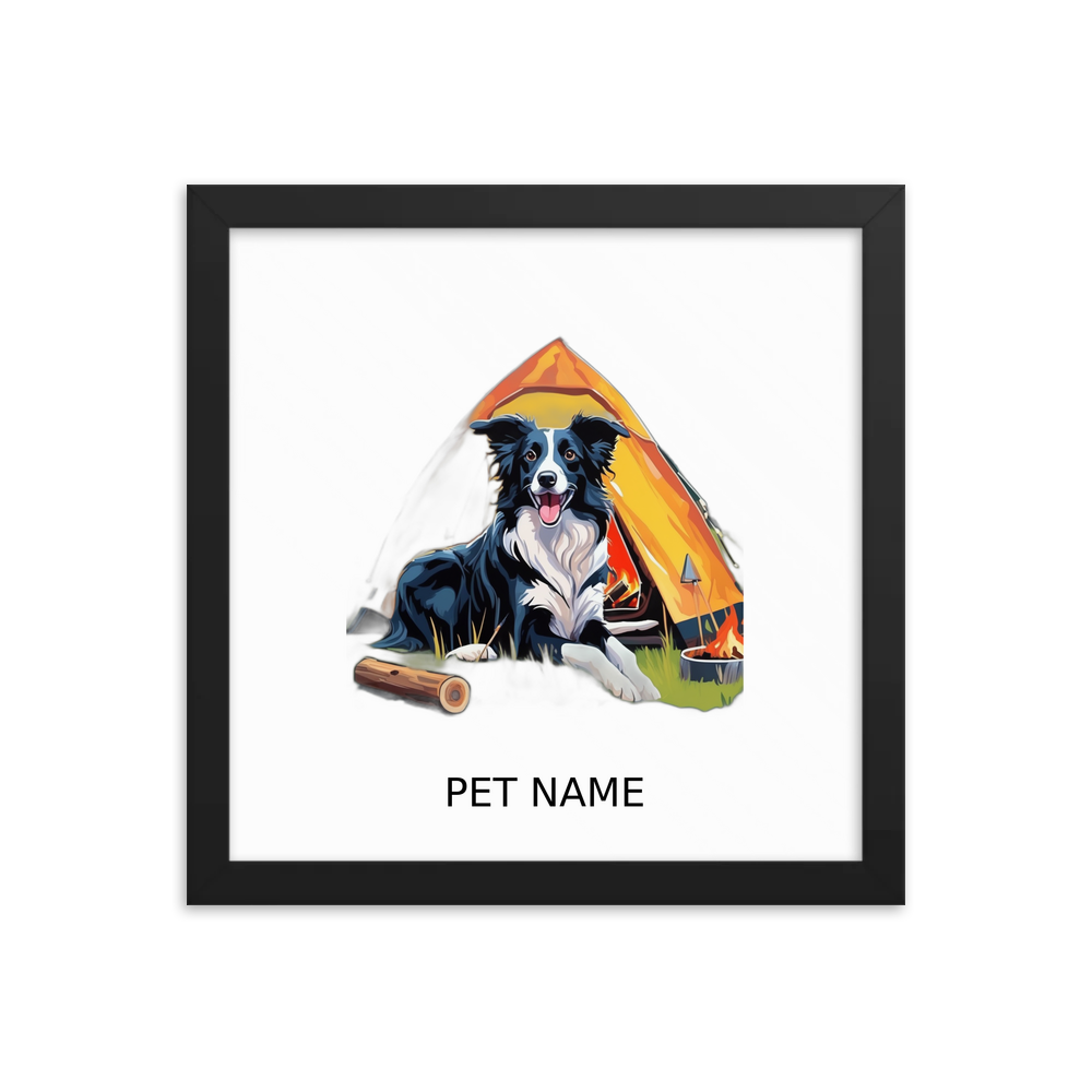 PugMug Custom Border Collie Framed Print with Your Pet’s Name