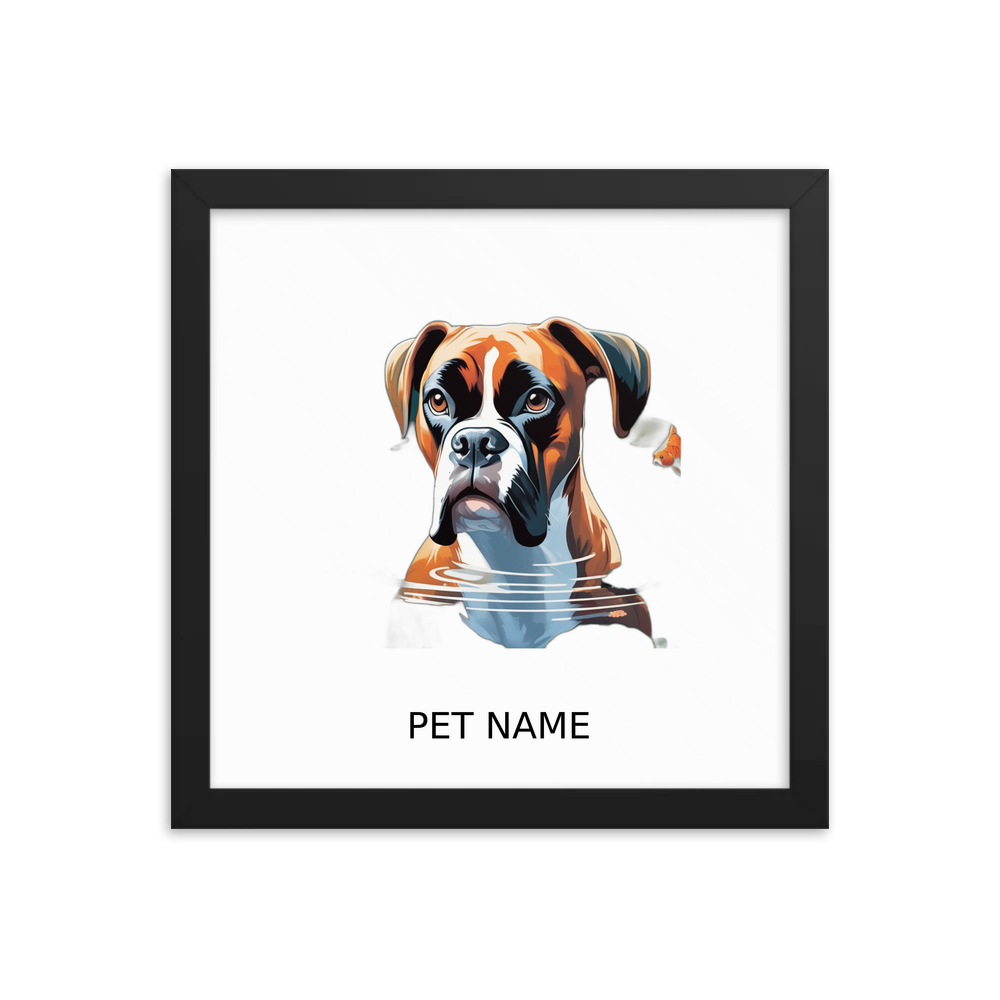 PugMug Custom Boxer Dog Framed Print with Your Pet’s Name
