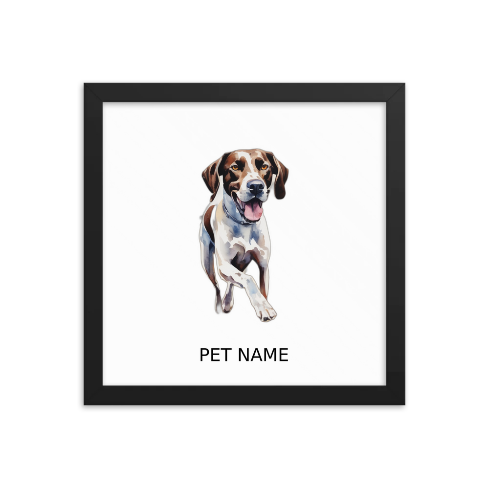 PugMug Custom Pointer Dog Framed Print with Your Pet’s Name