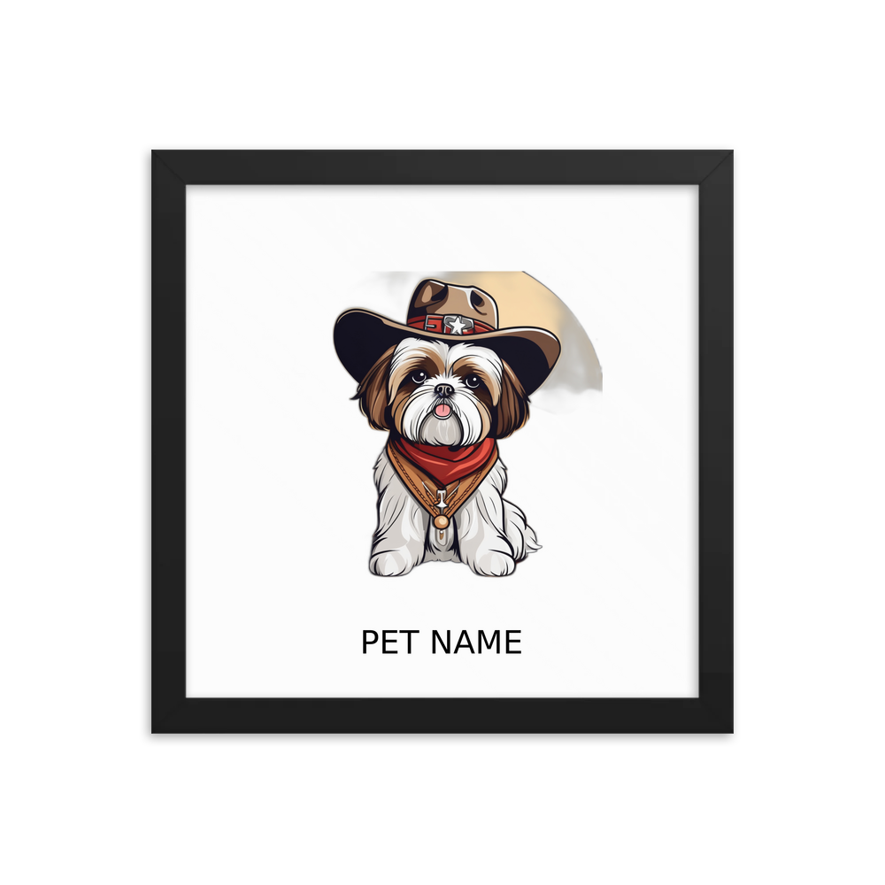 PugMug Custom Shih Tzu Framed Print with Your Pet’s Name
